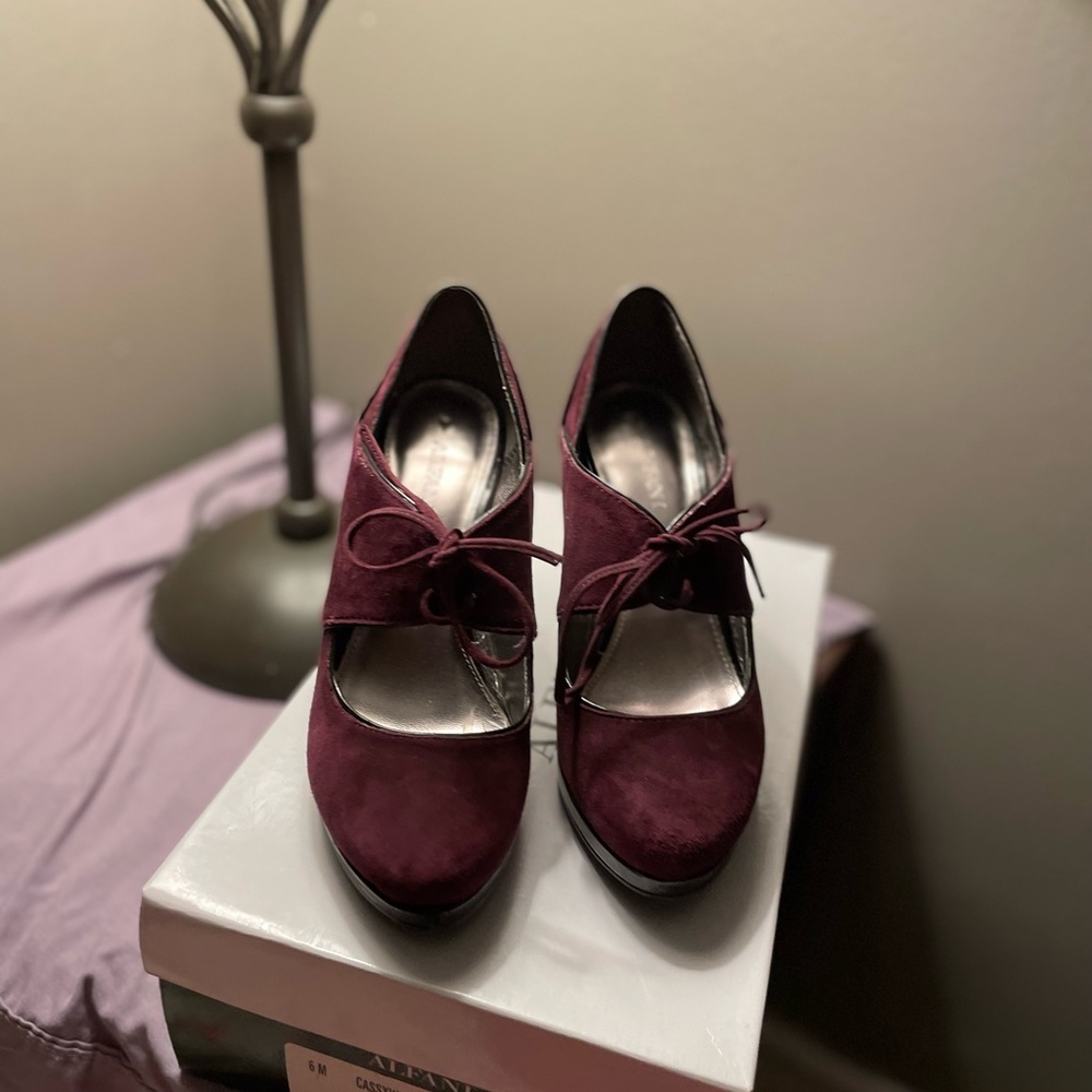 Alfant Suede heels in Cabernet Size 6 M